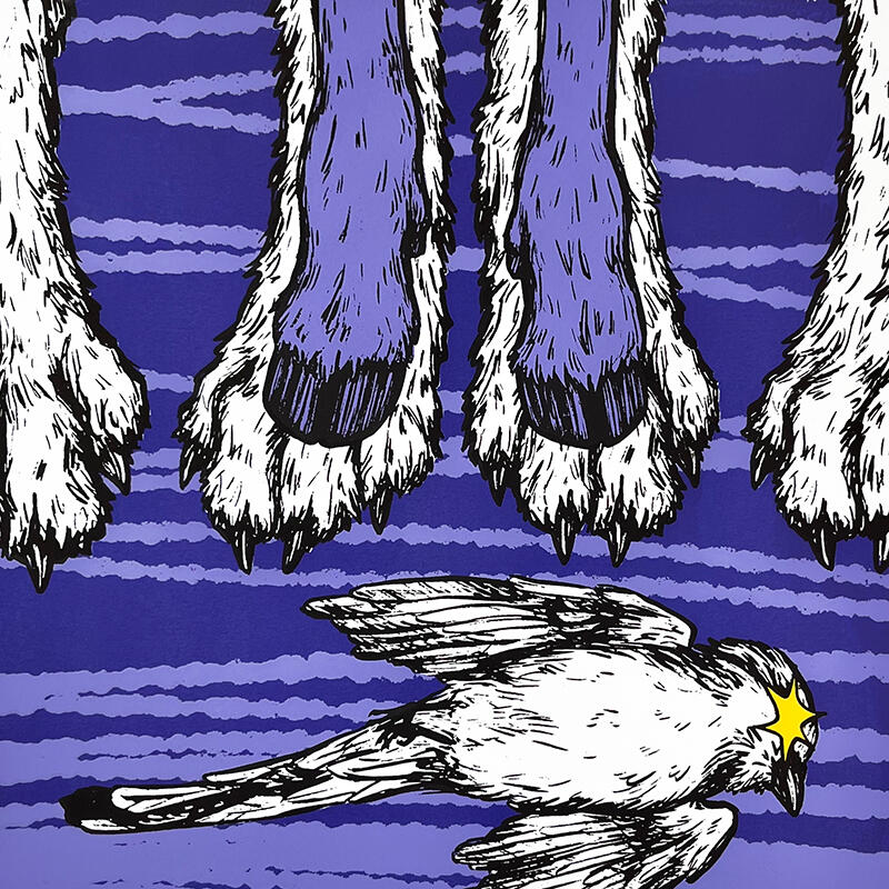 pretend serigraph, 10x10 (2024) (Contribution to Frogman's 2024 Print Workshop Staff Print Exchange "Wrath")